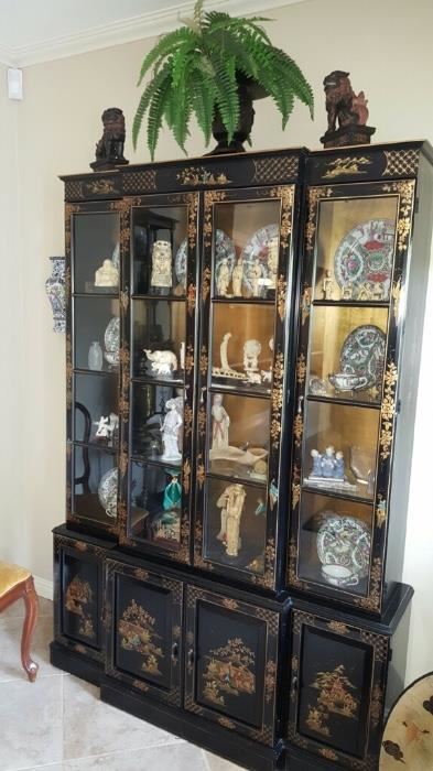 Amazing Asian hutch with treasures 