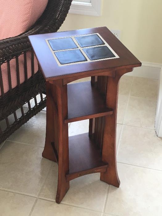 Ethan Allen side tables with tile top.