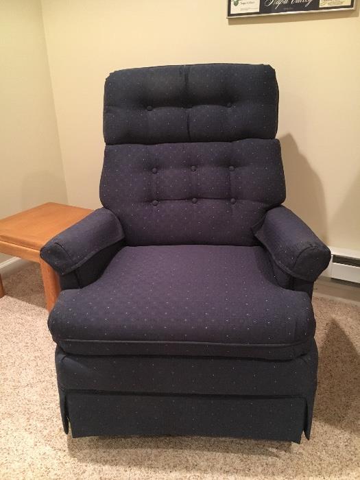 Recliners by Ort manufacturing. These recliners are in perfect condition, heavy duty, and have been upholsterer in a very versatile and durable material.