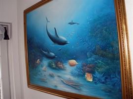 Original art by known Charles Benolt, on canvas, very large format.