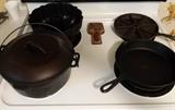 cast iron skillets, dutch oven