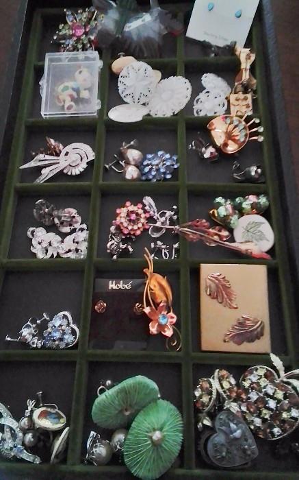 Costume Pins and Earrings 