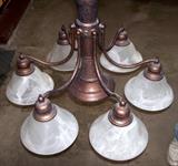 Muted copper large chandelier
