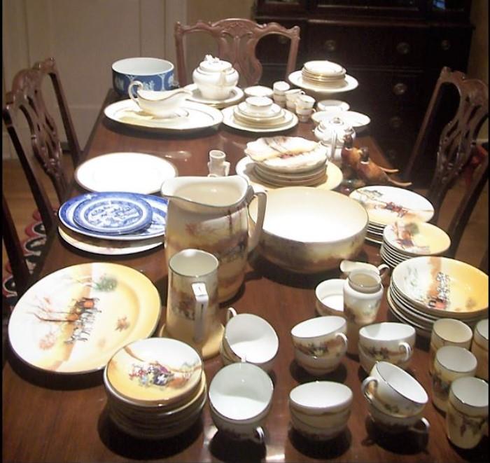 Royal Doulton Coaching Days, 8 piece place setting plus other pieces