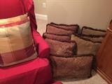Nice pillows! Ones on left in chair are down