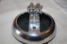 1930'S NOTRE DAME CHROME AND BAKELIGHT ASHTRAY