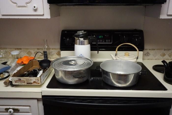 Corning coffee pot , SS bowls