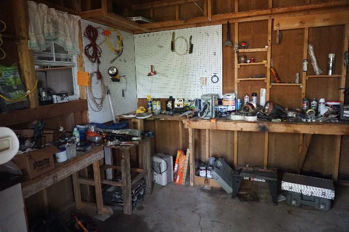 Tool shed with misc items
