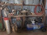 Bench grinder, tanks, and compressor