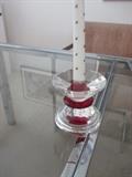 Ruby red and crystal candle holders