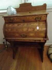 Wonderful Oak Barrel Desk- 30"W X 18"D X 43"H