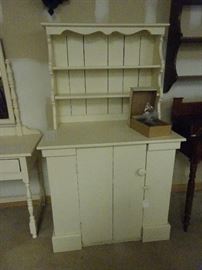 Painted White Hutch- 38"W X 23"D X 64"H