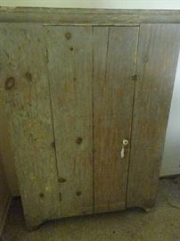 Primitive Cabinet with Original Paint - 46"W X 18"D X 6'H