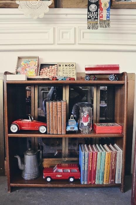 Dick & Jane Basic Readers Book Set of 9 (1940s), Bingo, Enamel Teapot, Metal Trucks