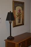 Beautiful Decor Table Lamp & lovely Gold Gild Framed Print