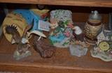 Misc. including Stein, Eagle & Dophin Figurines, Clock, etc.