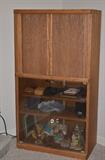 Entertainment Center &/or Display Cabinet with side roll doors on top and glass doors on bottom