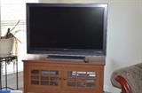 Large Sony Flat Screen TV, Oak TV Stand Cabinet in Mission Style and more!