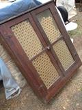 19thc cupboard, origi ball finish, old paint interior