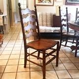 Six ladder back chairs 