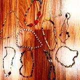 Czech vintage glass Mardi Gras beads 