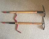 Pair of snow hiking ice axes