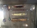 Vintage sterling souvenir spoons and pocket knives