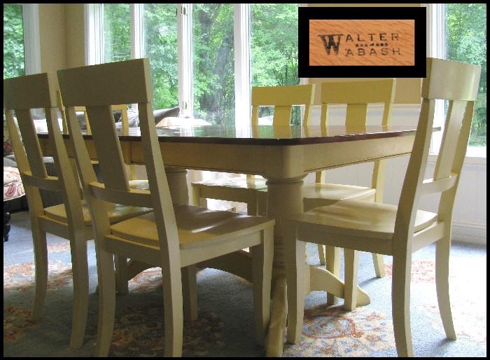 dining table with 6 chairs by Walter of Wabash