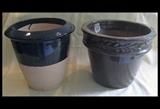  Twelve inch stoneware pots