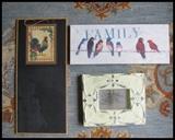  Wall art including chalkboard and mirror