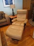 EKORNES CHAIR AND OTTOMAN