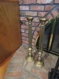 LARGE BRASS CANDLESTICKS