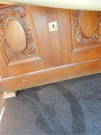 Oak Bar cabinet, has a stunning mirror that attaches.