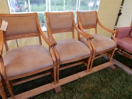 High End Designer Suede upholstered chairs, 6 in total available.