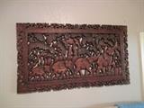Elephants wooden wall art