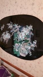 Large mother of pearl and lacquer wall art