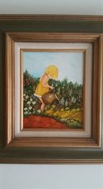Painting, sunbonnet girl