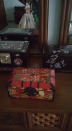 Oriental boxes, other jewelry boxes including stand up