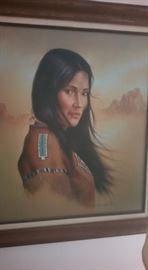 Large Indian Maiden Painting