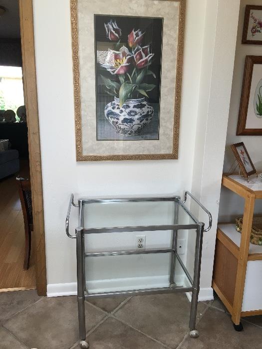 chrome tea cart