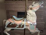 Vintage full size gold leaf/silver "Carmel Jumper" carousel horse by Lima.