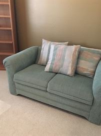 Vintage 2 seater sofa with pillows. No animals, no smoking.  Clean and in great condition!               Height: 28" X Length:68" X Depth: 37"