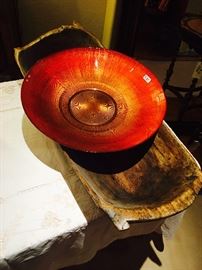 Beautiful glass bowl and trench bowl