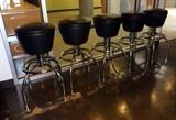 Chrome Frame Leatherette Bar Stools QTY 5, 28"T
