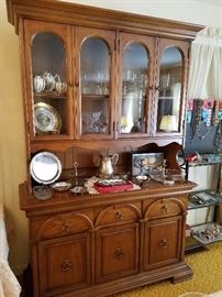 Buffet/hutch (with matching table/chairs available), silver plate & sterling, crystal stemware, & more!