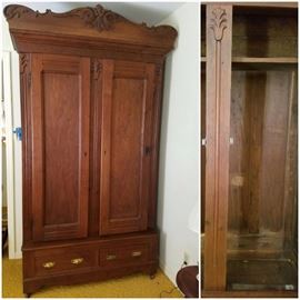 Wardrobe/cupboard from the Polhill estate in Pulaski County, GA. Turn of the century piece. 