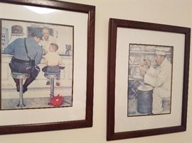 Framed Norman Rockwell prints