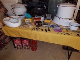 Enamelware, View Master, View Master slides, keys, vintage camera, & more. 