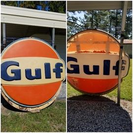 Large double sided, lighted Gulf sign. Pole & ring also available. 