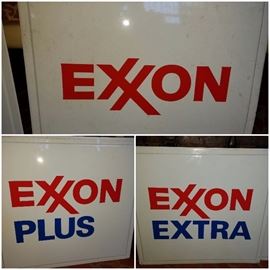 EXXON signs. One sided. 